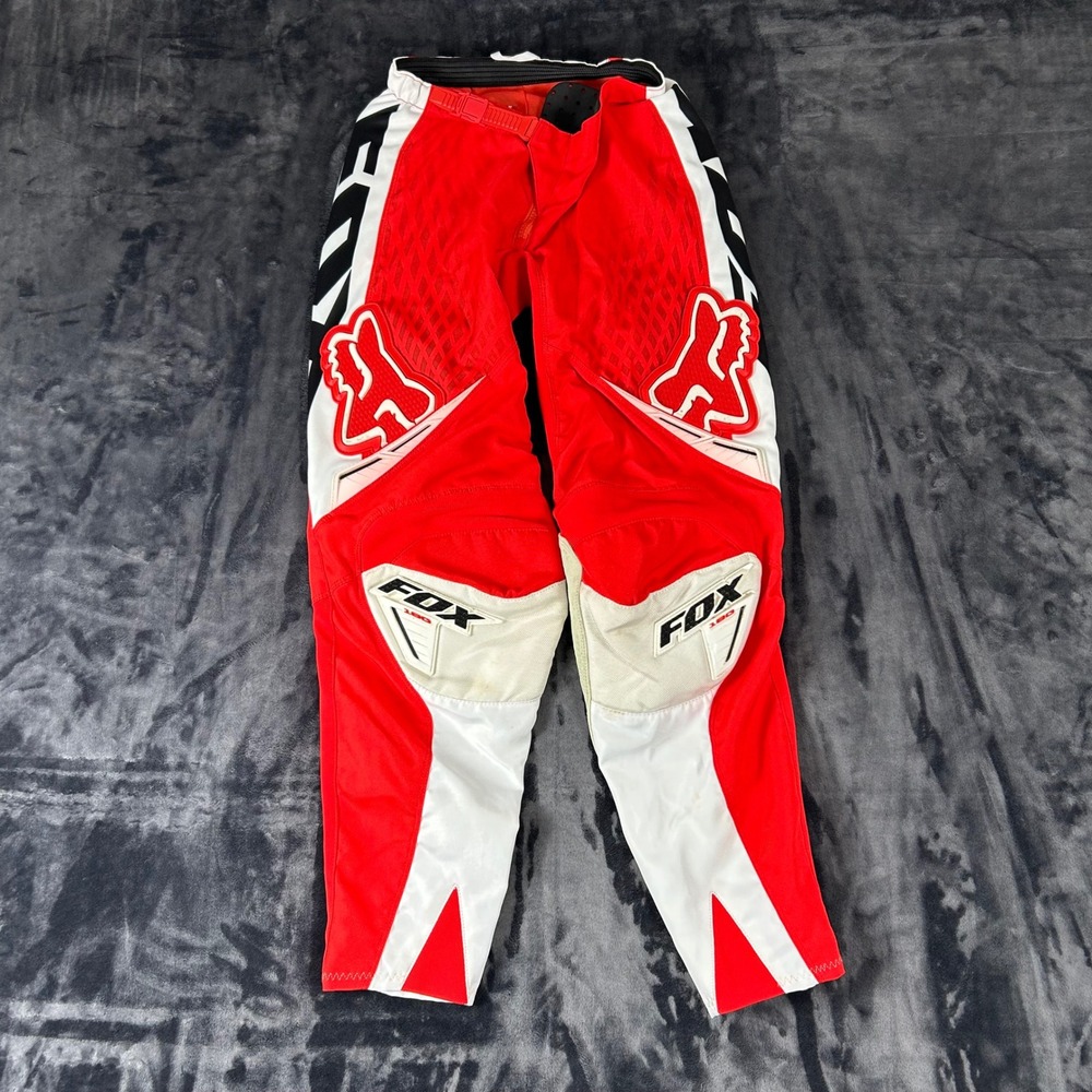Fox Racing 180 Motocross Pants Paddded Mens 28 Red White Black Racing
